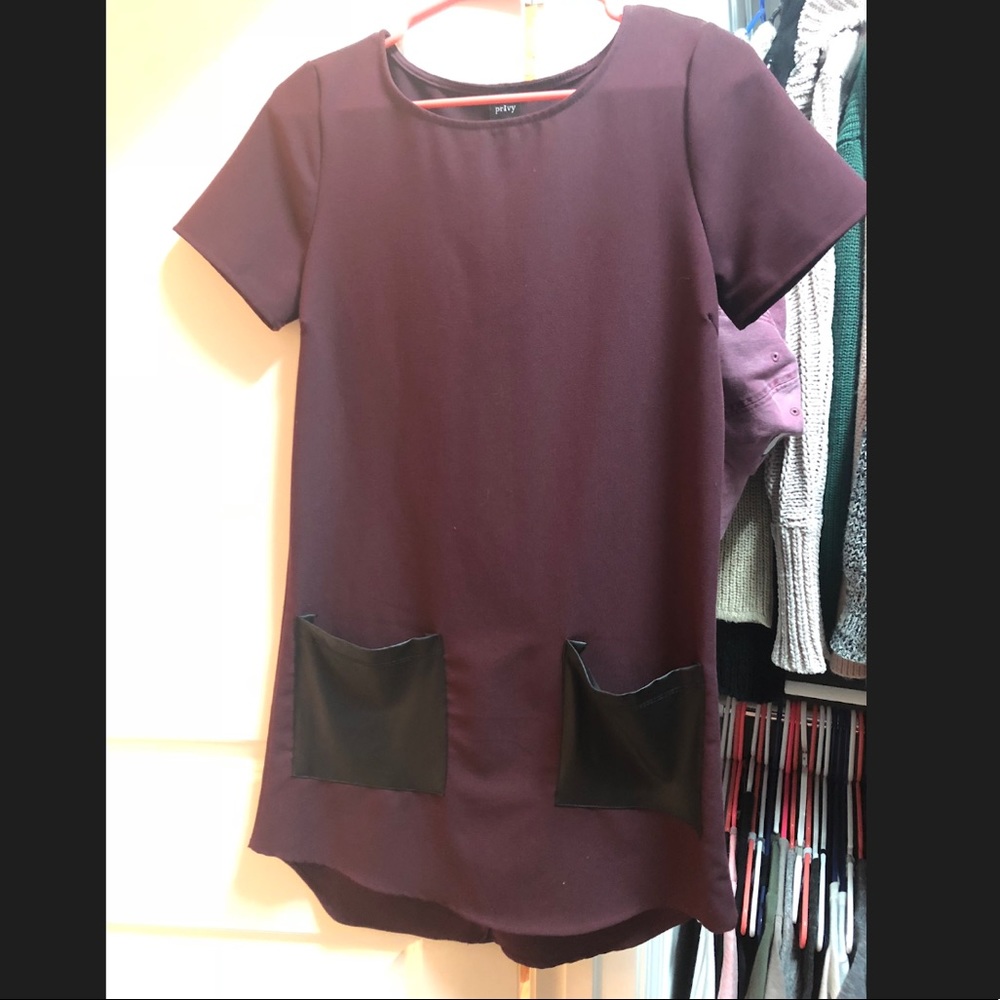 Maroon dress with pockets